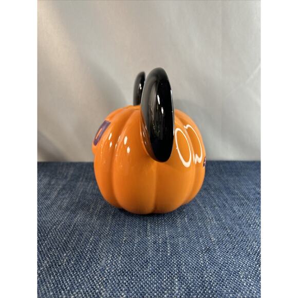 DISNEY Mickey Mouse Halloween Pumpkin Votive Candle Holder BOO MISSING TOP - Picture 4 of 10